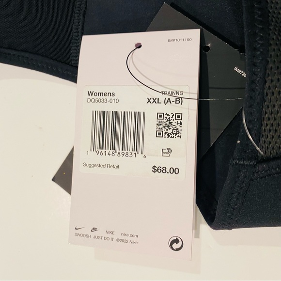 Nike Swoosh FLY Non-Padded Sports Bra DQ5033-010 Black Size XXL Cup Size A-B - Picture 12 of 15